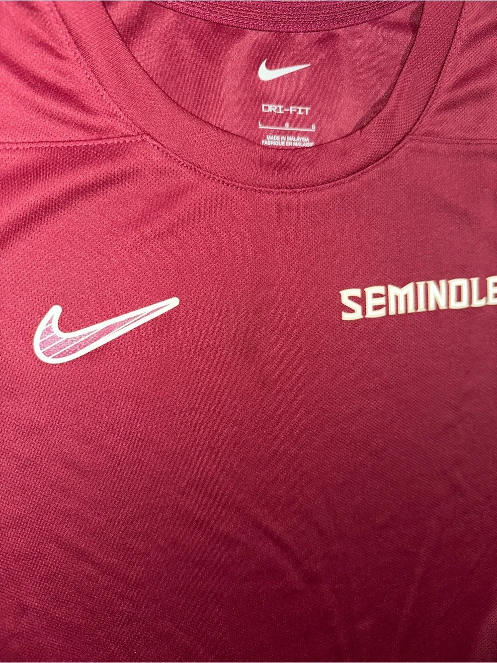Florida State Seminoles FSU NCAA Nike dri-fit athletic shirt maroon men’s large